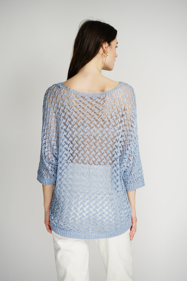 PULL CROCHET BLU CIELO
