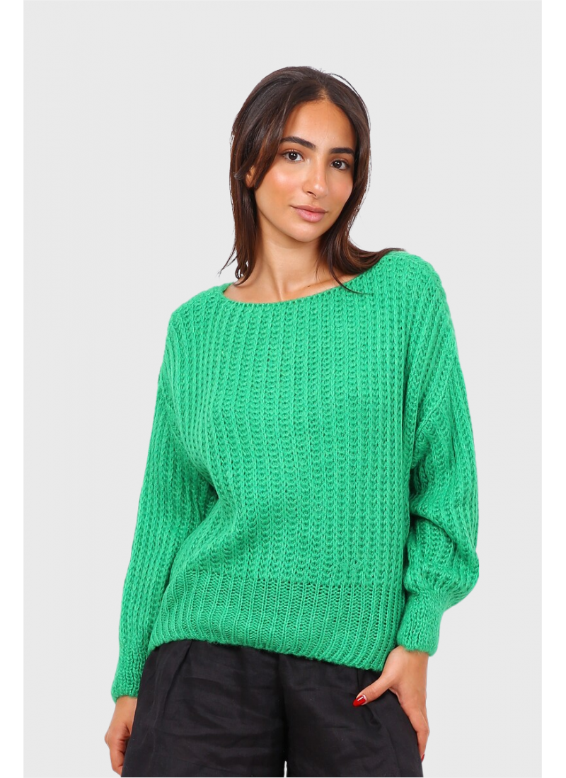 PULL EN MAILLE RÉVERSIBLE A TORSADES