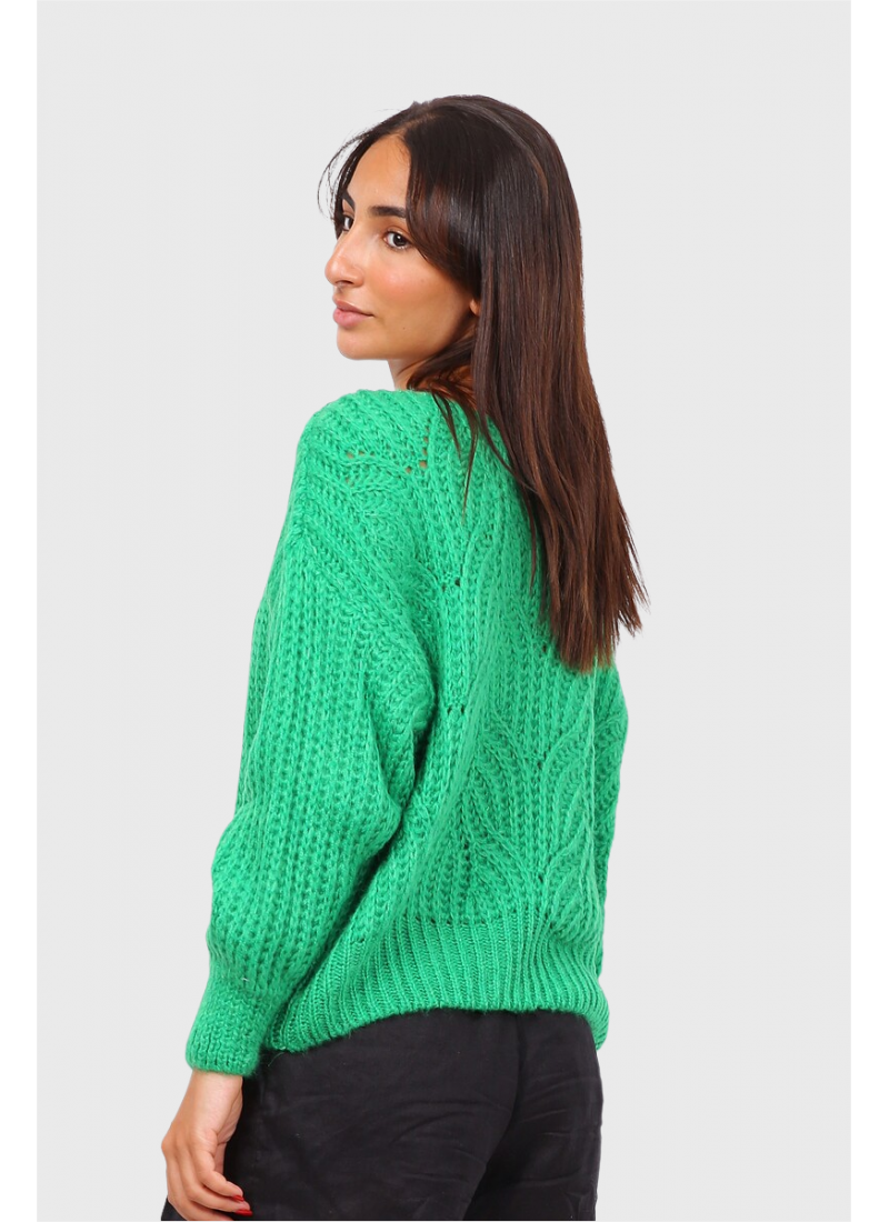 PULL EN MAILLE RÉVERSIBLE A TORSADES