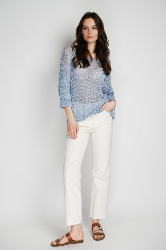 PULL CROCHET BLU CIELO