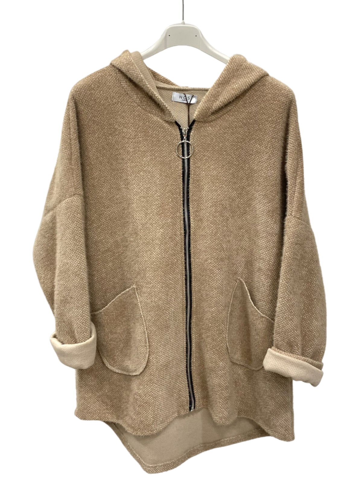VESTE VELOURS A CAPUCHE
